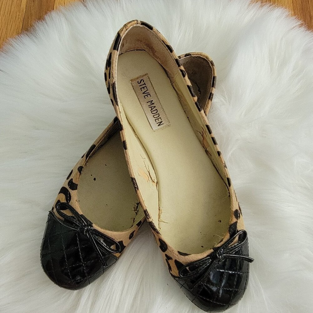 Steve Madden Leopard Calf Hair Flats
